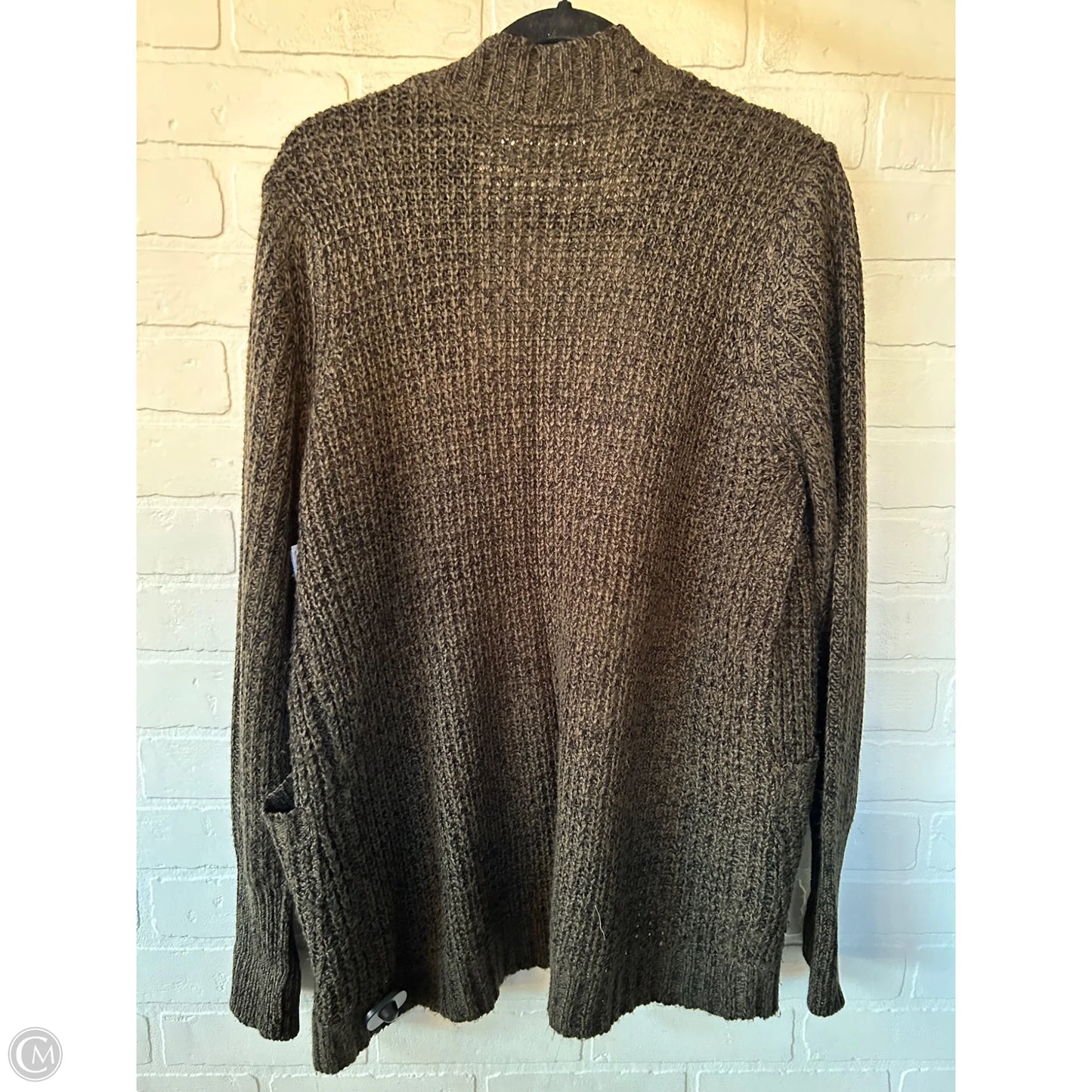 Sweater Cardigan By Rd Style In Black & Green, Size: M