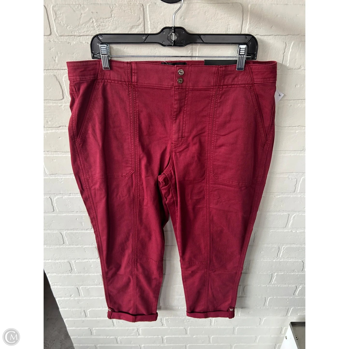 Pants Cropped By White House Black Market In Red, Size: 14