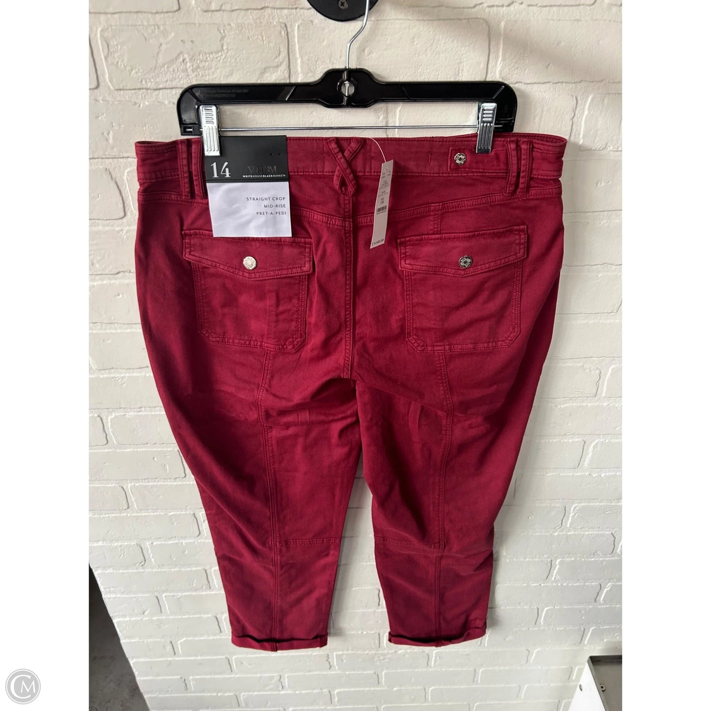 Pants Cropped By White House Black Market In Red, Size: 14