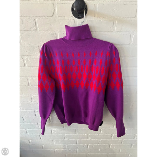 Sweater By Ann Taylor In Purple & Red, Size: M