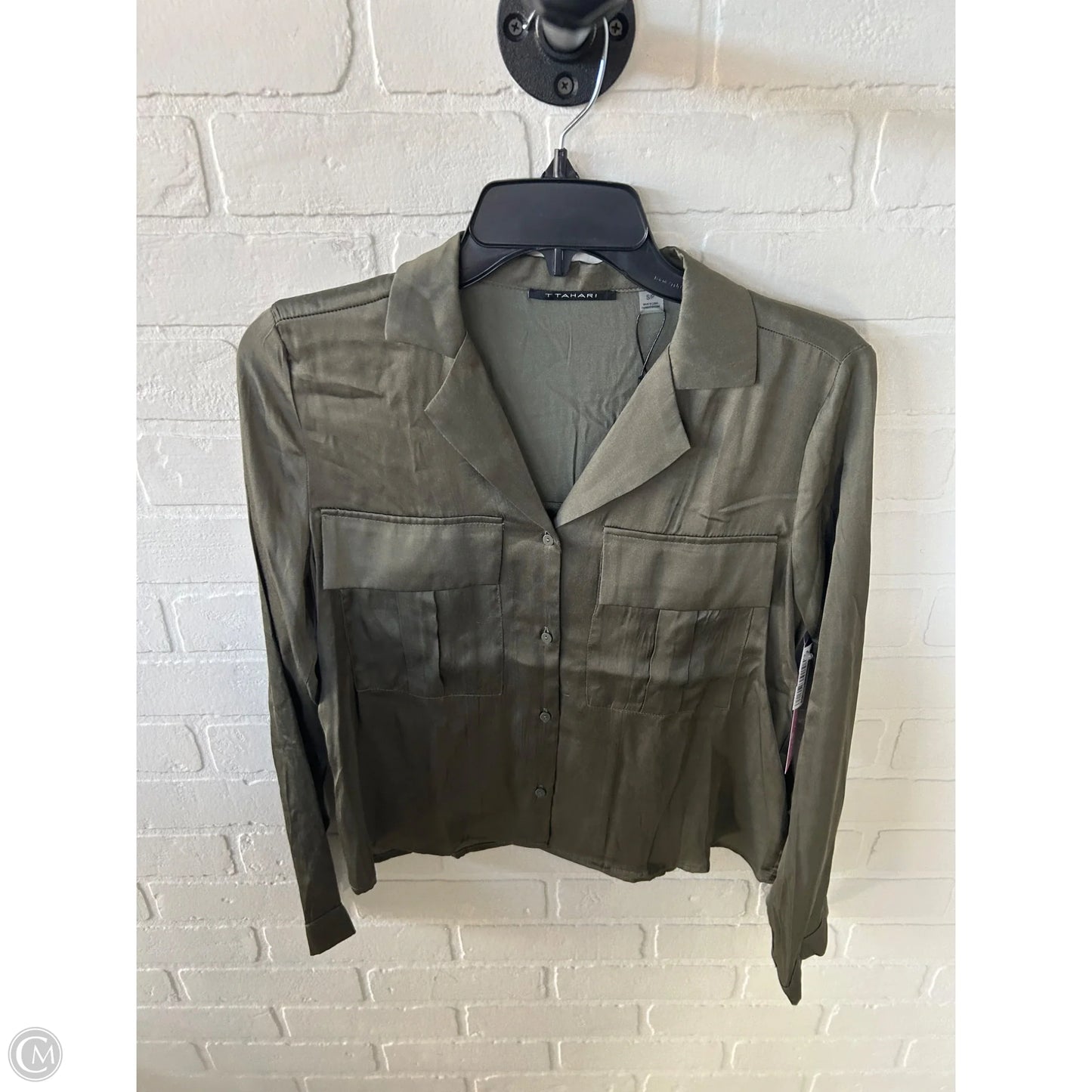 Top Long Sleeve By T Tahari In Green, Size: S