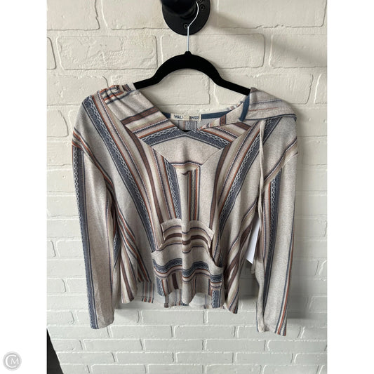 Top Long Sleeve By Wallflower In Blue & Tan, Size: M