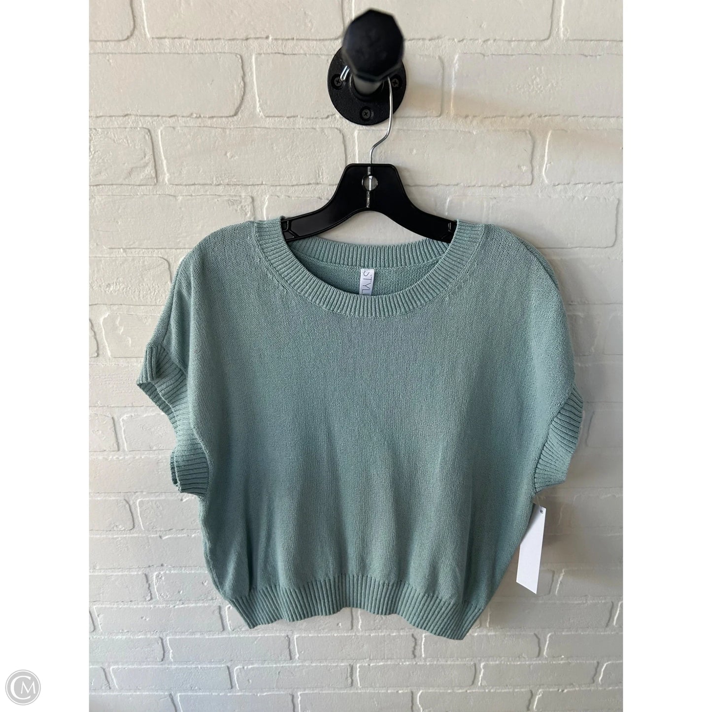 Sweater Short Sleeve By Stylus In Blue, Size: M