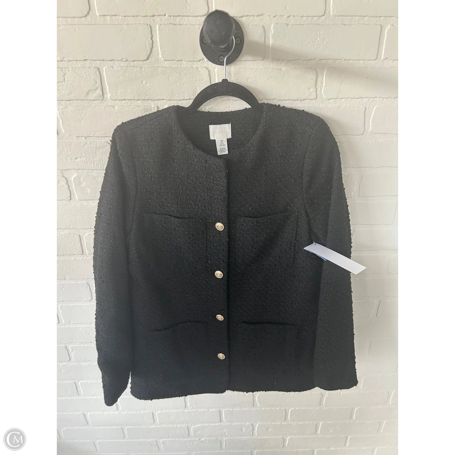 Blazer By H&m In Black & Gold, Size: S