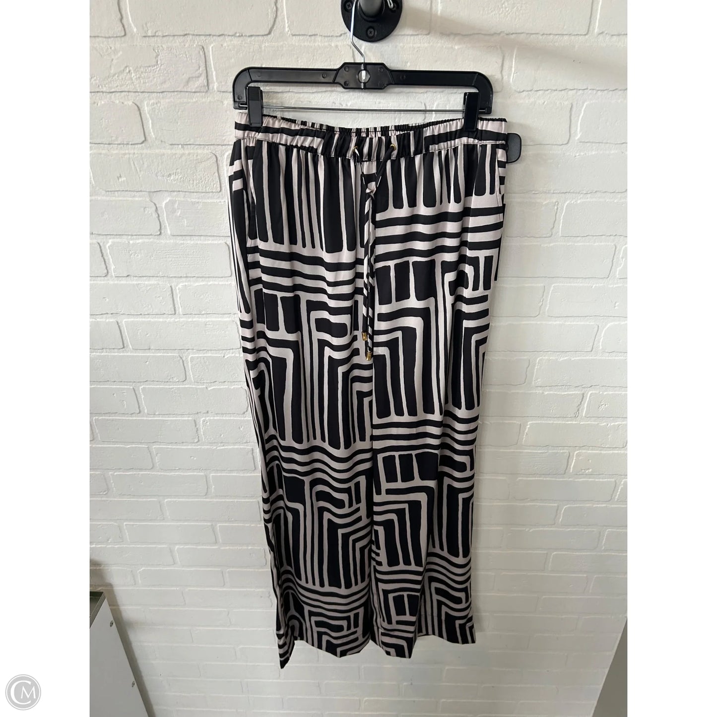 Pants Set 2pc By Donna Karan In Black & Tan, Size: M