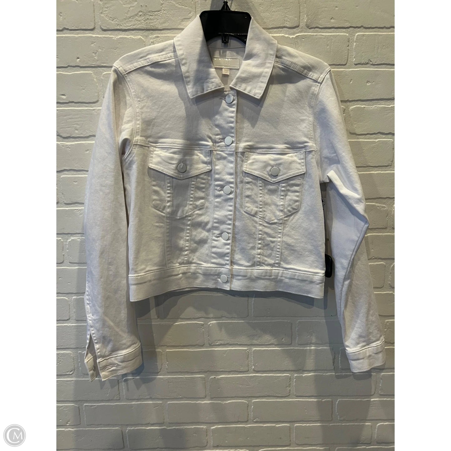 Jacket Denim By Kut In White Denim, Size: S