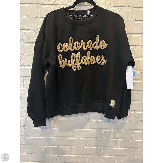 Sweatshirt Crewneck By Pressbox In Black & Gold, Size: S