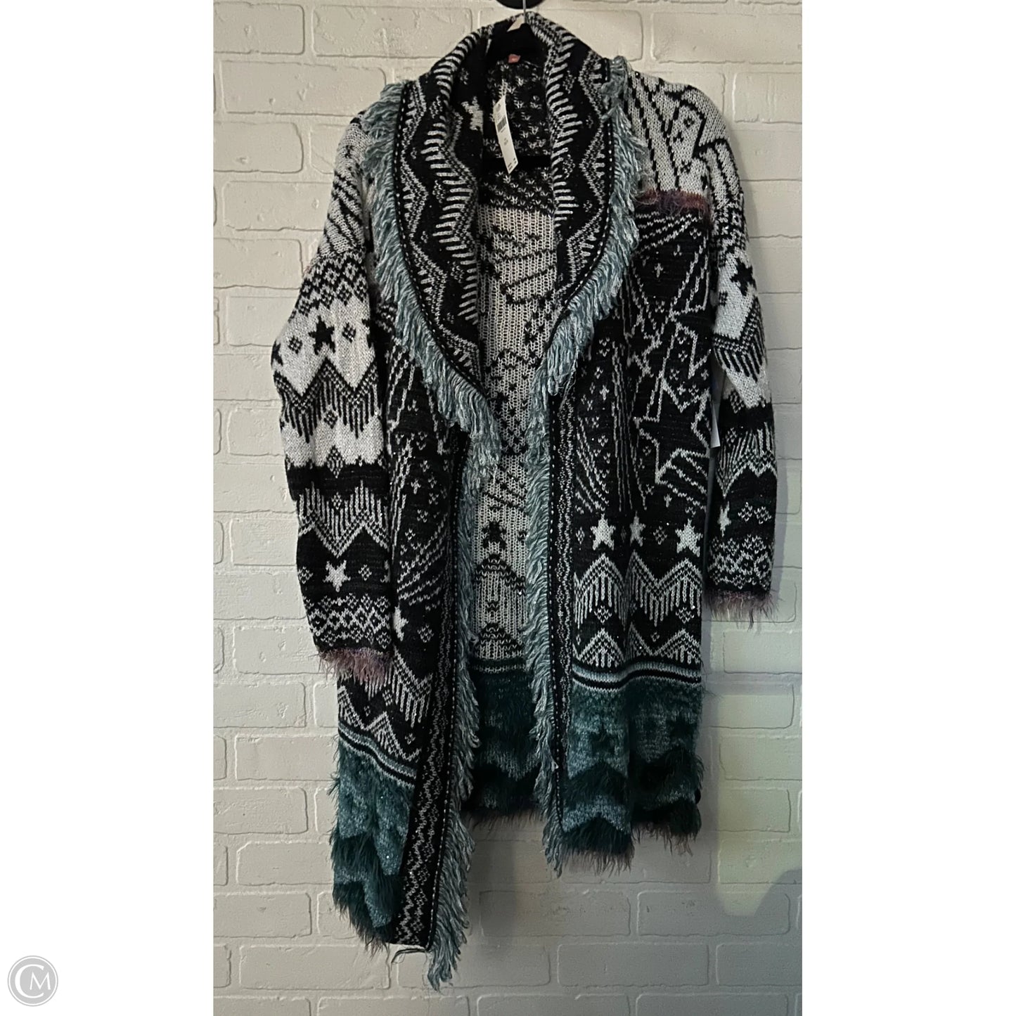 Sweater Cardigan By Pilcro In Black & Green, Size: Xs