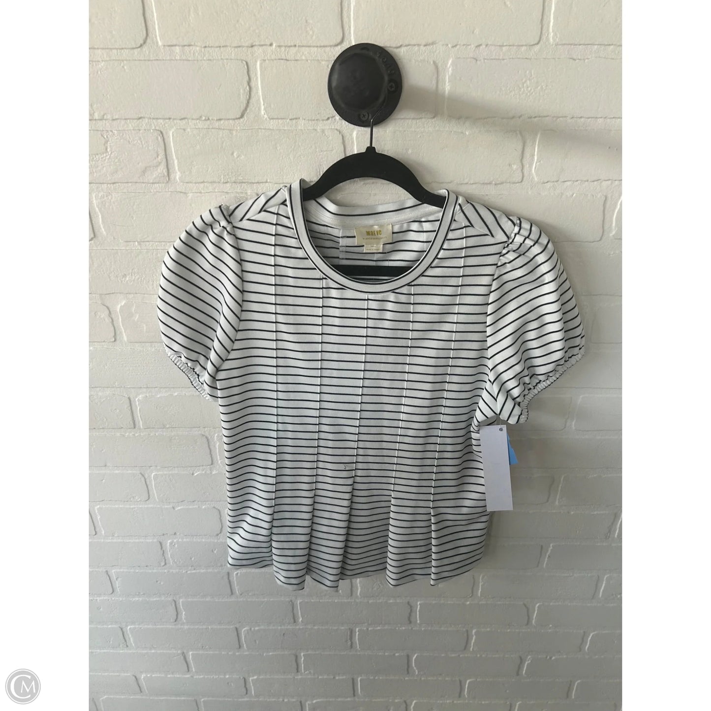 Top Short Sleeve By Maeve In Black & White, Size: S