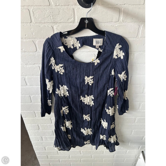 Dress Casual Short By Eci In Blue & Cream, Size: Xs