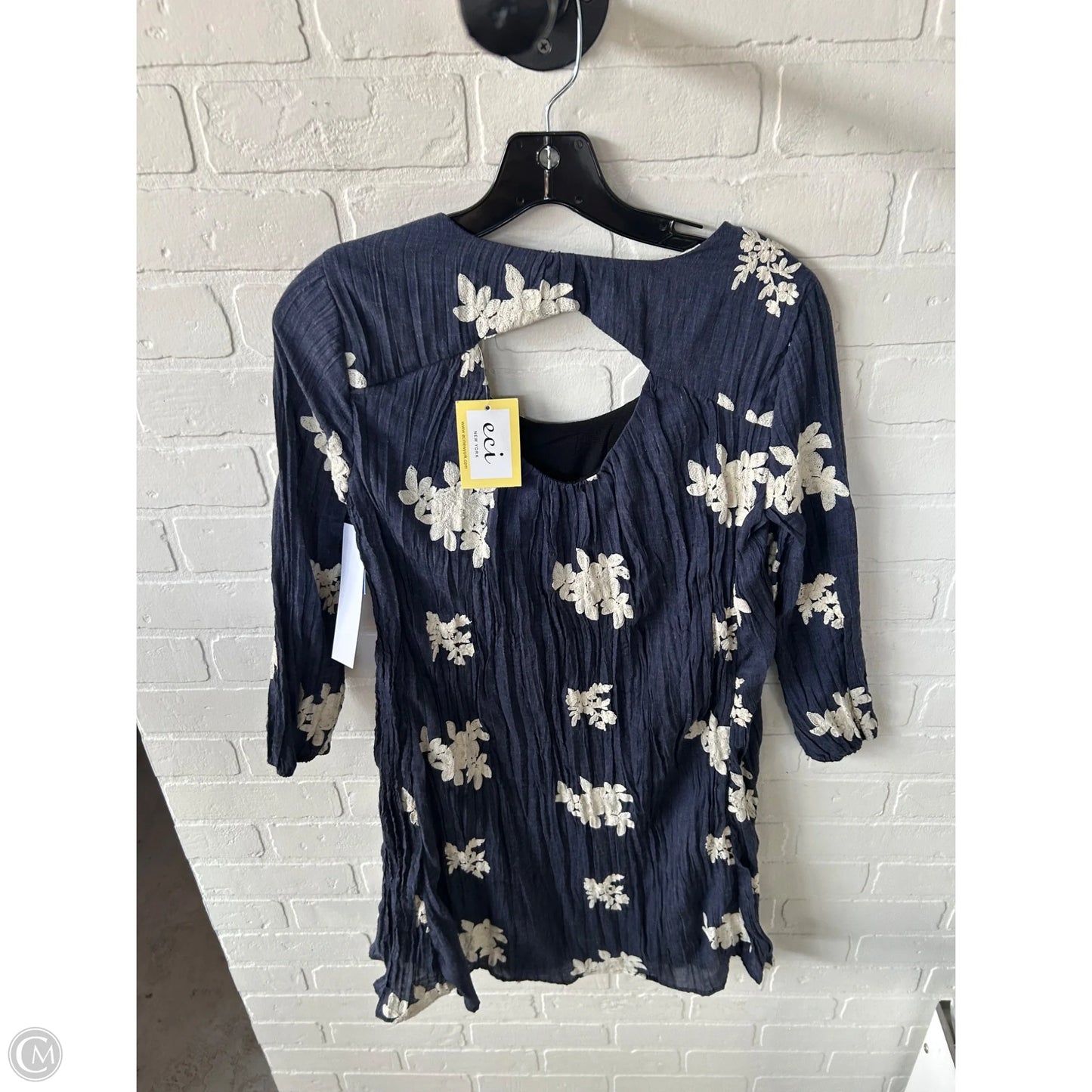 Dress Casual Short By Eci In Blue & Cream, Size: Xs