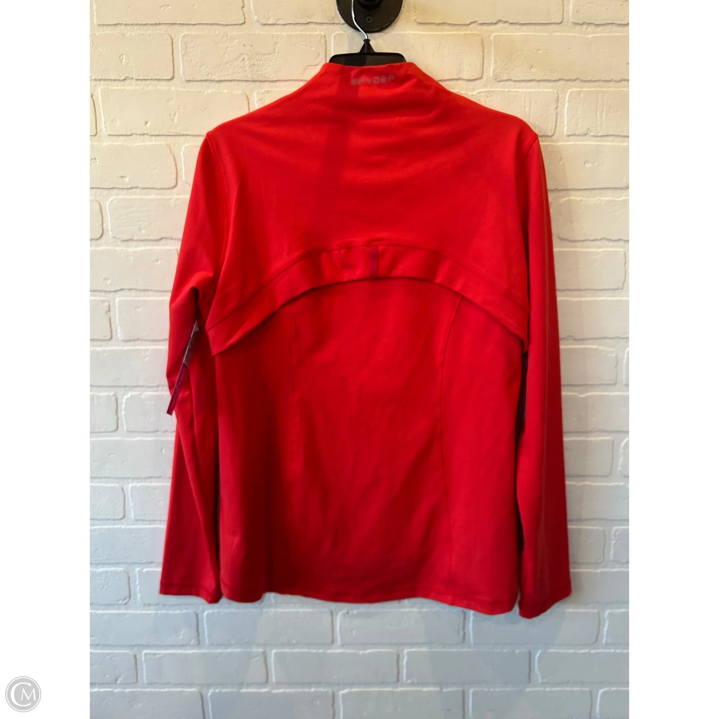 Athletic Top Long Sleeve Collar By Spyder In Red, Size: L