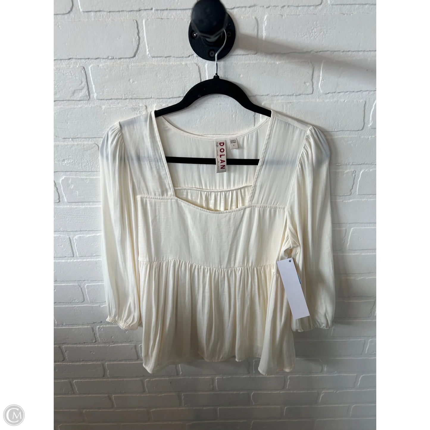 Top 3/4 Sleeve By Dolan Left Coast In Cream, Size: S