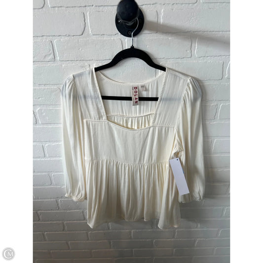 Top 3/4 Sleeve By Dolan Left Coast In Cream, Size: S