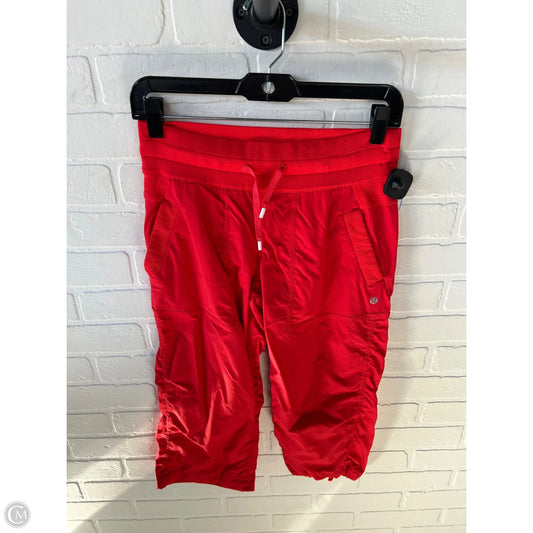 Athletic Capris By Lululemon In Red, Size: 4