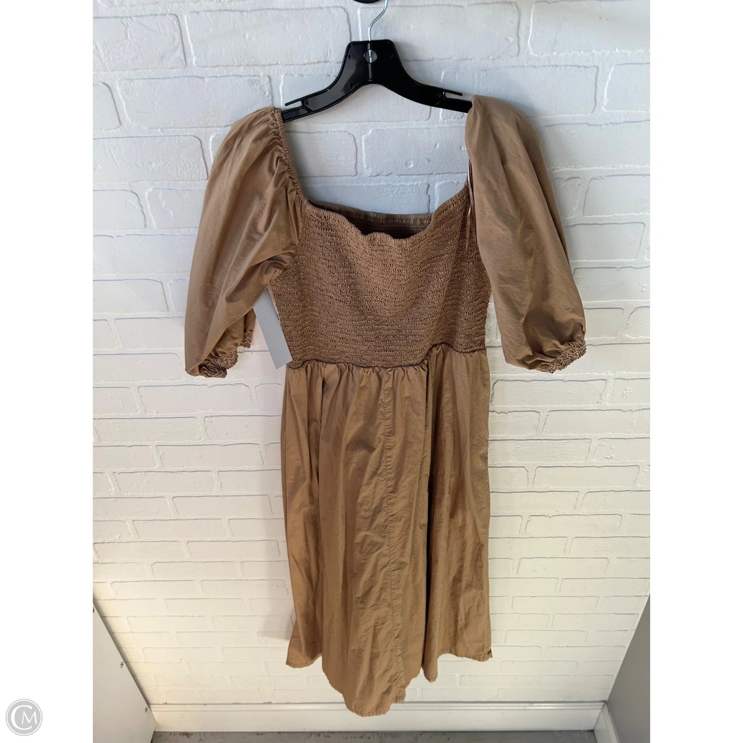 Dress Casual Midi By Old Navy In Brown & Cream, Size: L