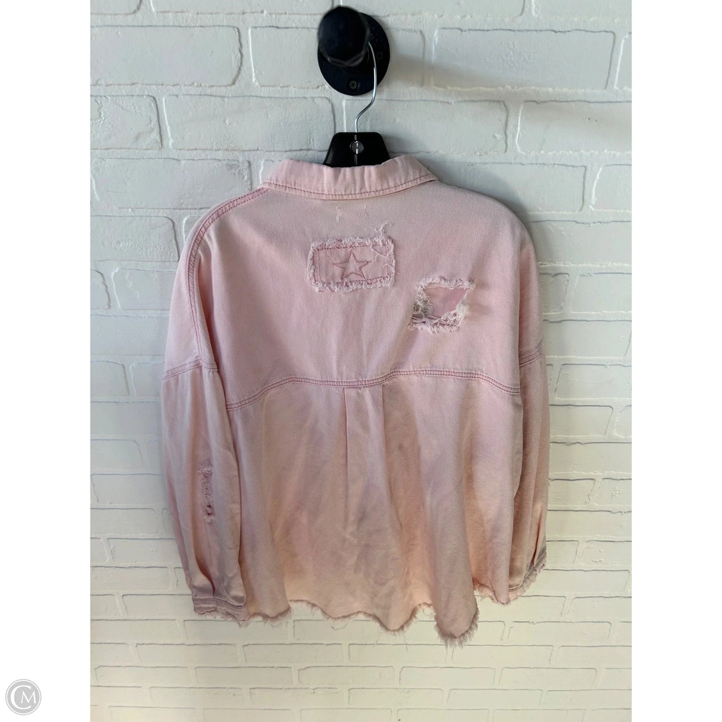 Jacket Denim By Pol In Pink Denim, Size: M