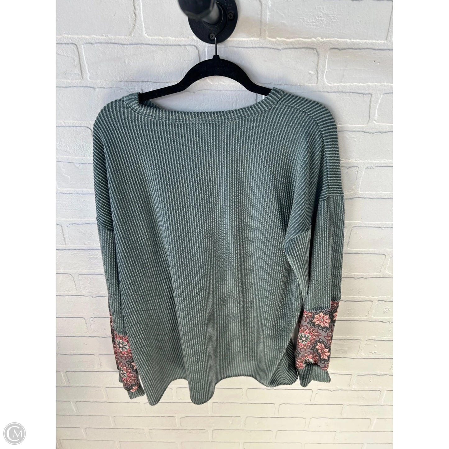 Top Long Sleeve By Heimish Usa In Green & Pink, Size: L