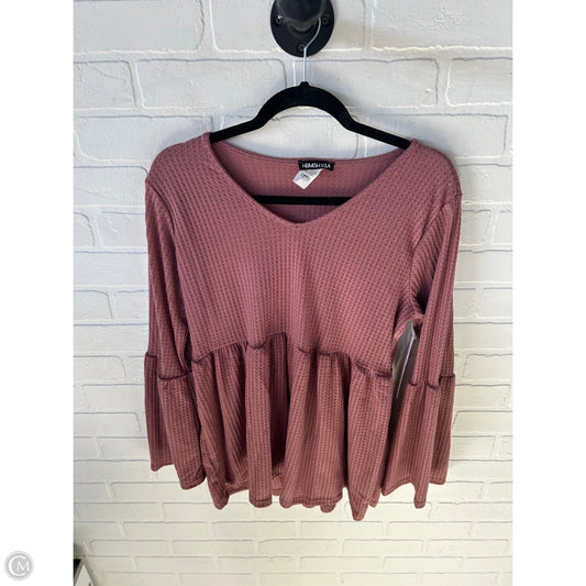 Top Long Sleeve By Heimish Usa In Pink, Size: L