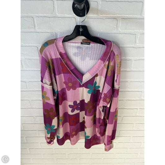 Top Long Sleeve By Heimish Usa In Pink & Tan, Size: L