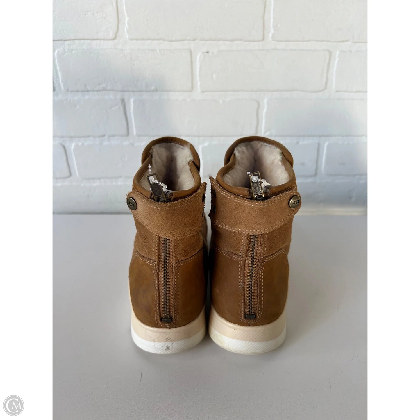 Boots Designer By Ugg In Brown, Size: 7