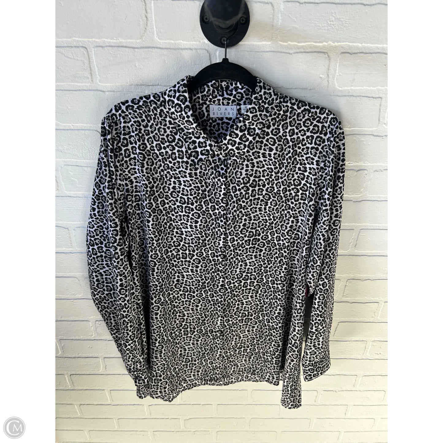 Top Long Sleeve By Joan Rivers In Black & White, Size: Xl