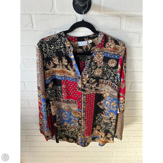 Top Long Sleeve By Joan Rivers In Black & Red, Size: Xl