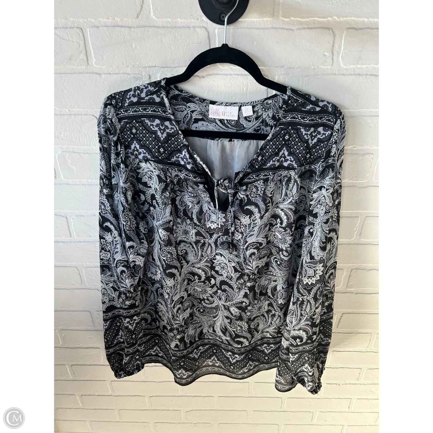 Top Sleeveless By Belle By Kim Gravel In Black & Blue, Size: L