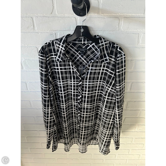 Top Long Sleeve By Susan Graver In Black & White, Size: L