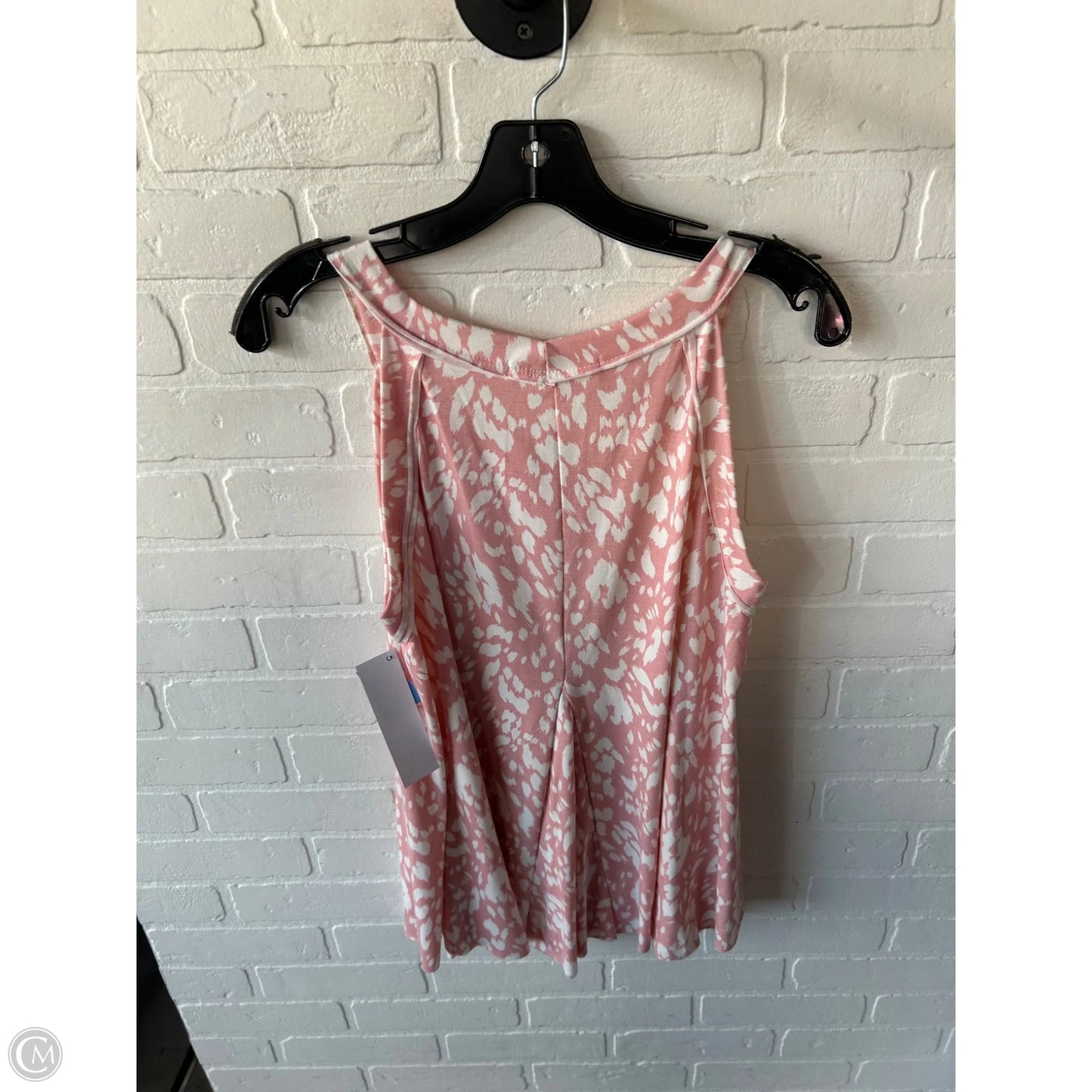 Top Sleeveless Basic By Clothes Mentor In Pink & White, Size: L