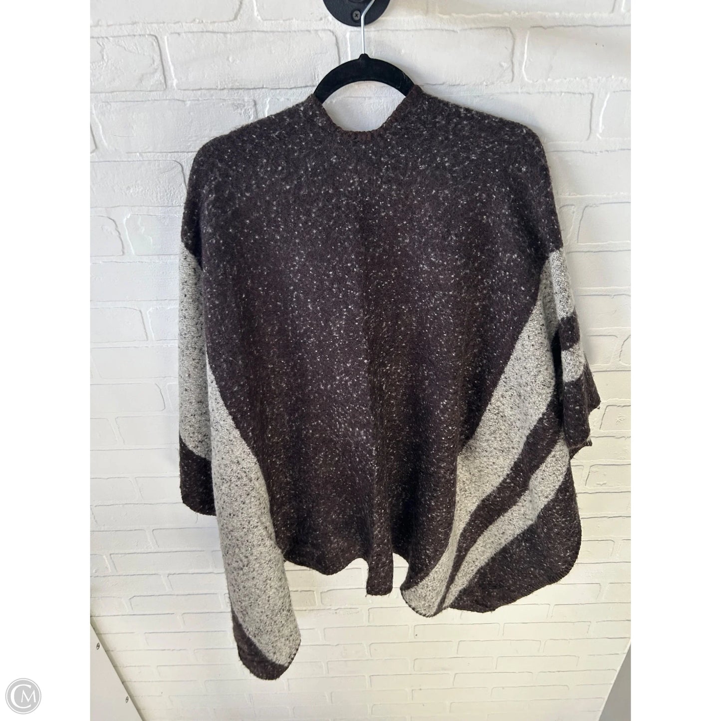 Poncho By Clothes Mentor In Brown & Grey, Size: 0