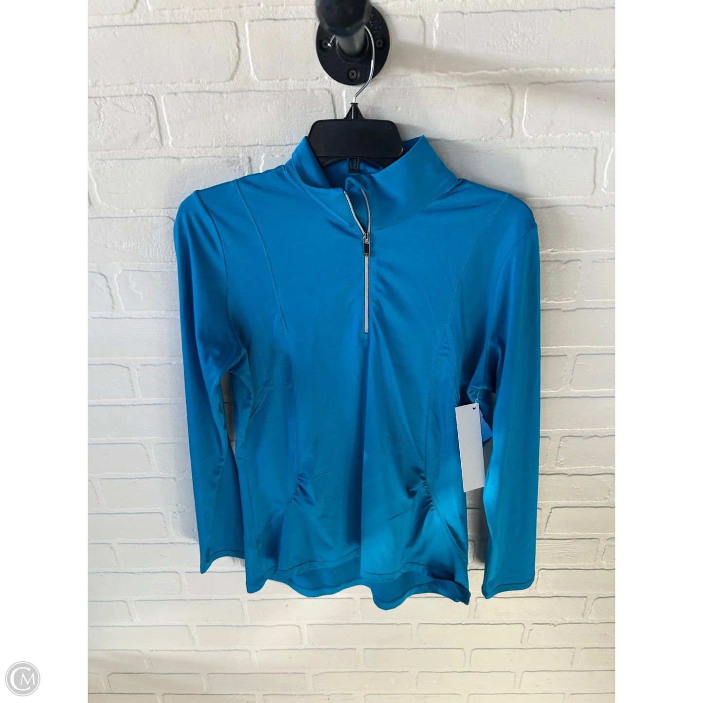 Athletic Top Long Sleeve Collar By Tail In Blue, Size: M