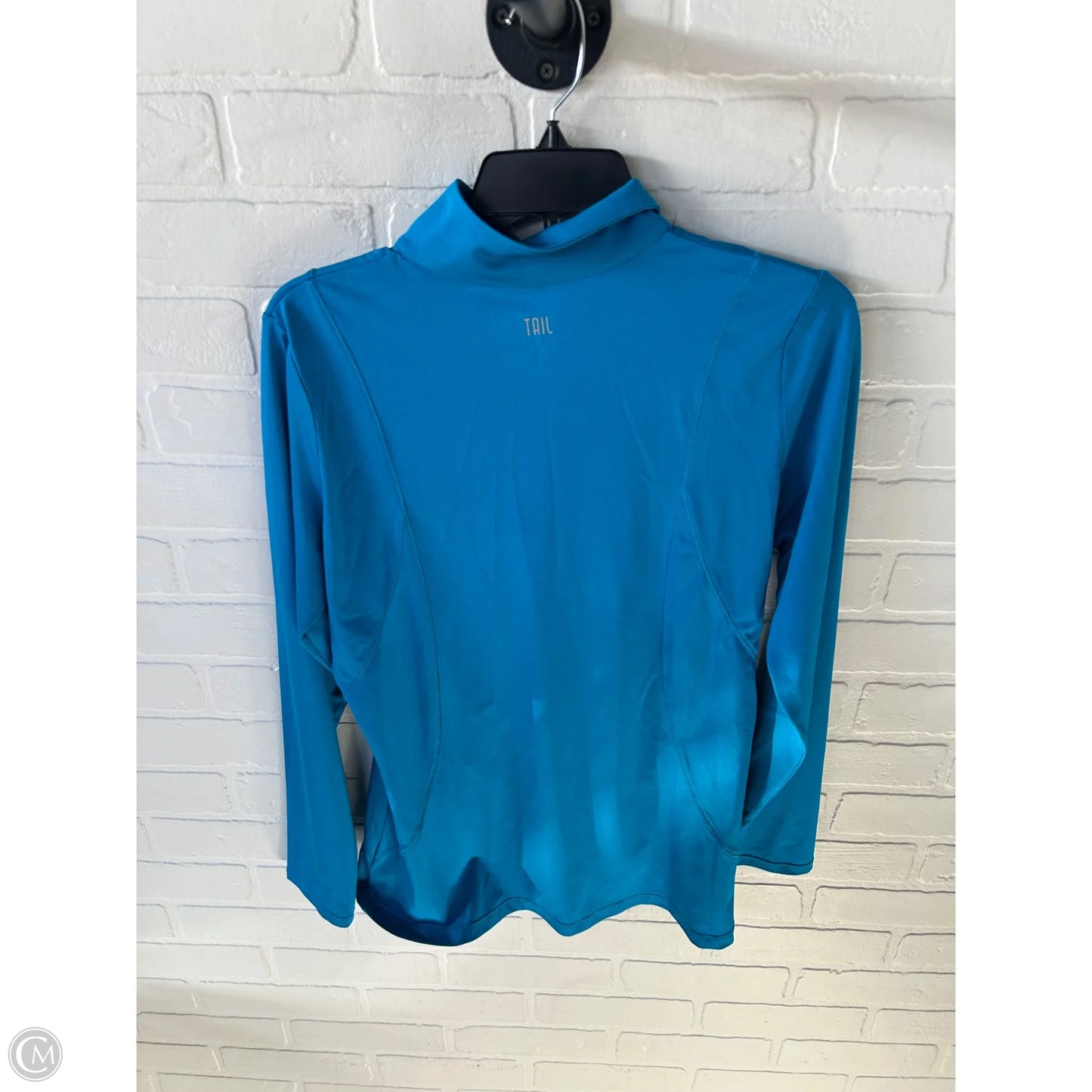 Athletic Top Long Sleeve Collar By Tail In Blue, Size: M