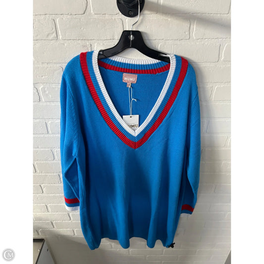 Dress Sweater By Show Me Your Mumu In Blue & Red & White, Size: Xxl