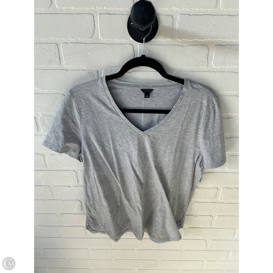 Top Short Sleeve Basic By Ann Taylor In Grey, Size: L