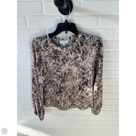 Top Long Sleeve By Evereve In Black & Brown, Size: S