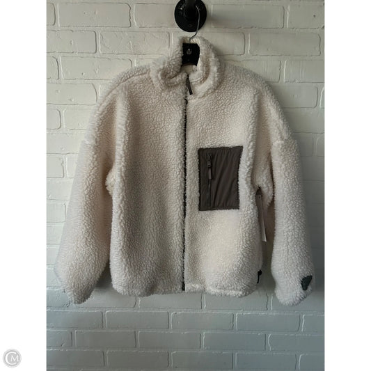 Jacket Faux Fur & Sherpa By Fabletics In Cream & Green, Size: Xxs
