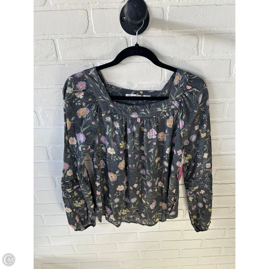 Top Long Sleeve By Lc Lauren Conrad In Grey & Purple, Size: S