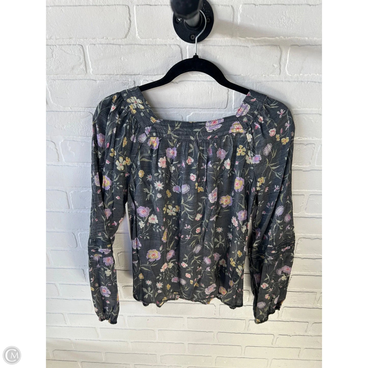 Top Long Sleeve By Lc Lauren Conrad In Grey & Purple, Size: S