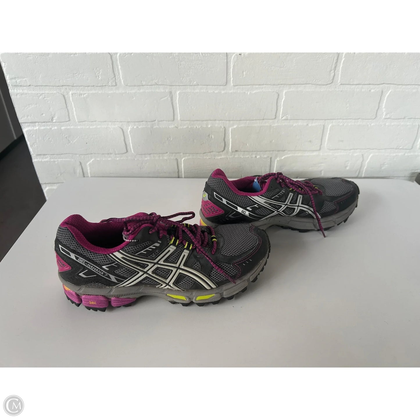 Shoes Athletic By Asics In Grey & Purple, Size: 9