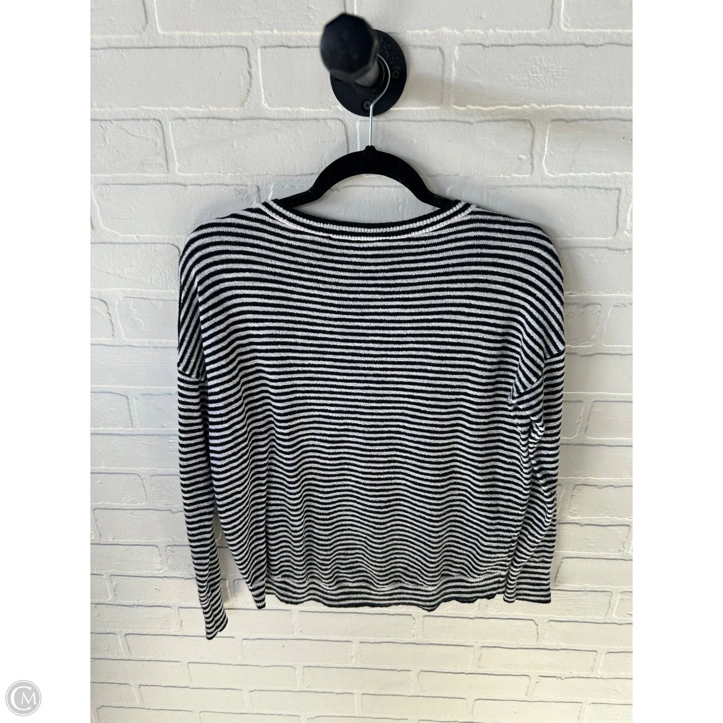 Top Long Sleeve By Loft In Black & White, Size: S