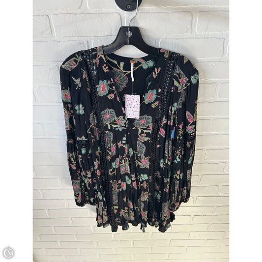 Tunic 3/4 Sleeve By Free People In Black & Blue, Size: Xs