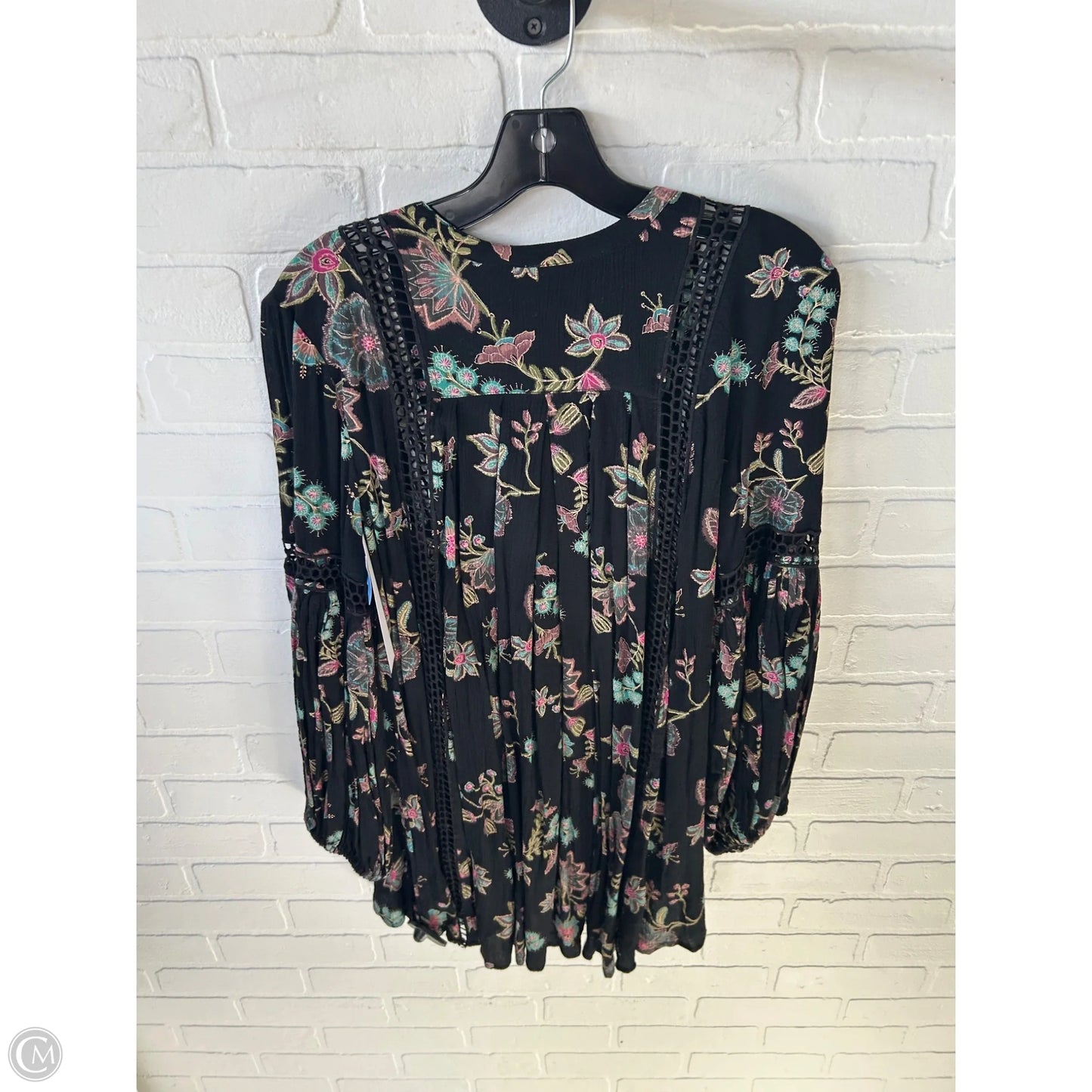 Tunic 3/4 Sleeve By Free People In Black & Blue, Size: Xs