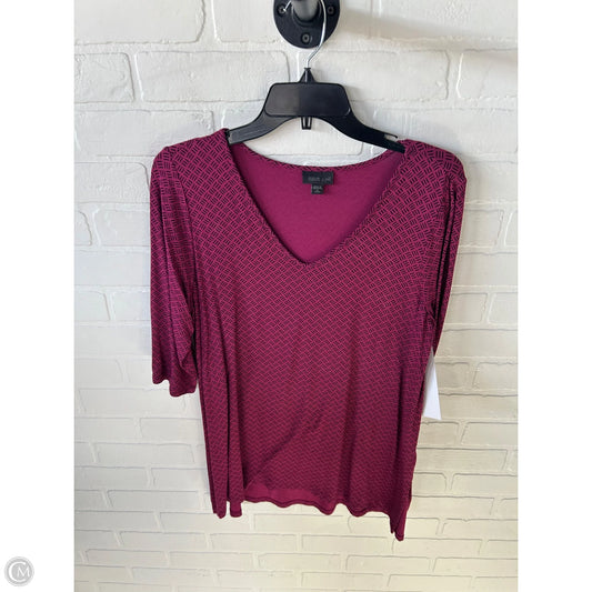 Top Short Sleeve By J. Jill In Black & Pink, Size: Mp