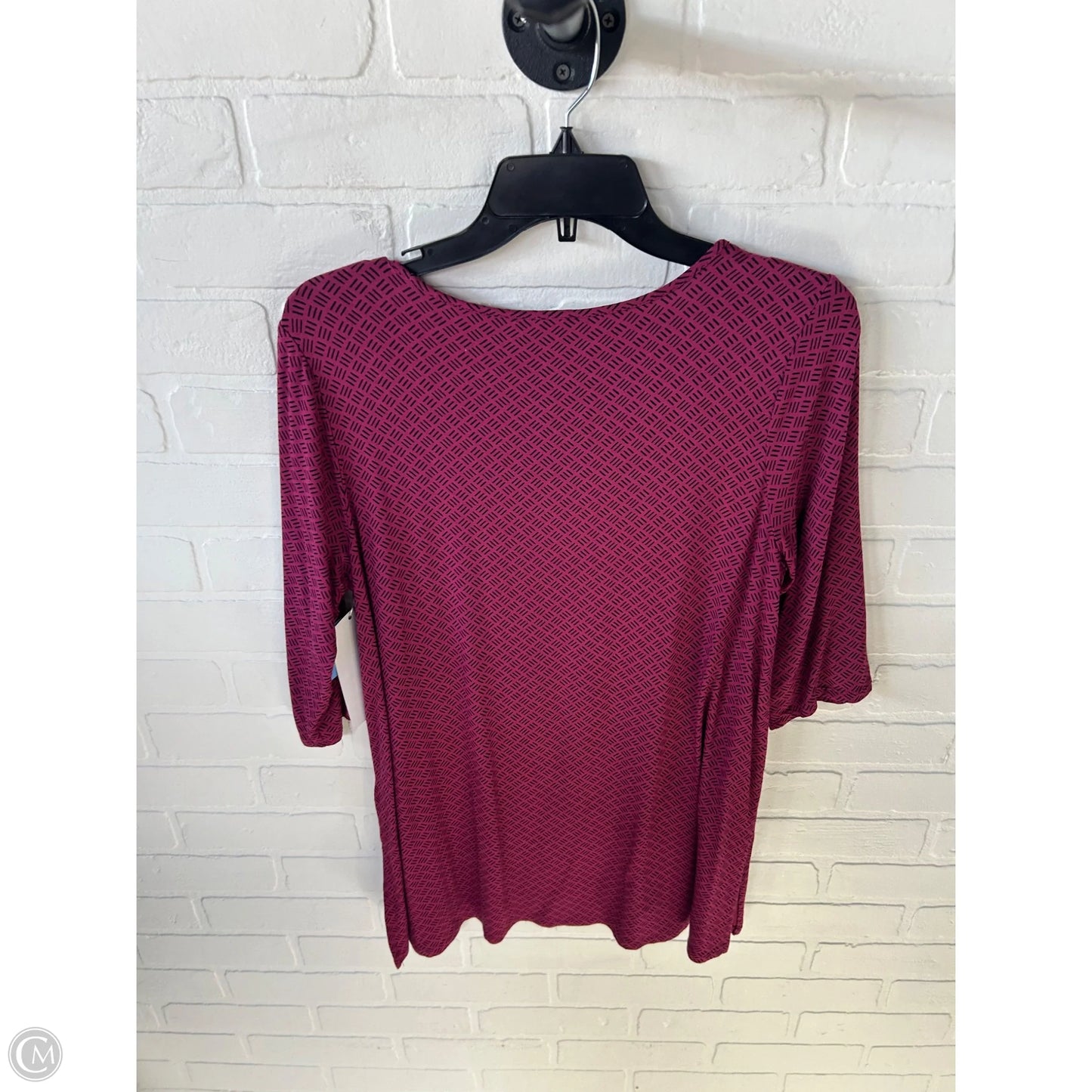 Top Short Sleeve By J. Jill In Black & Pink, Size: Mp