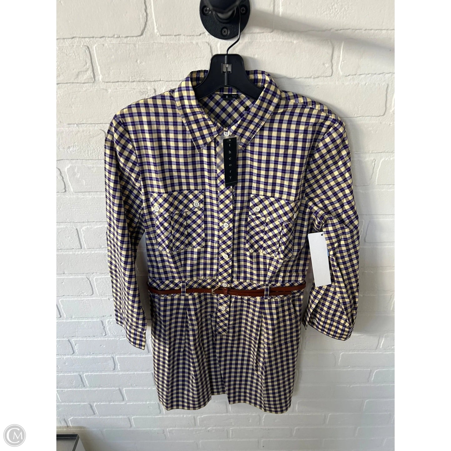 Dress Work By Theory In Purple & Yellow, Size: M