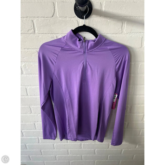 Athletic Top Long Sleeve Collar By Adidas In Purple, Size: M