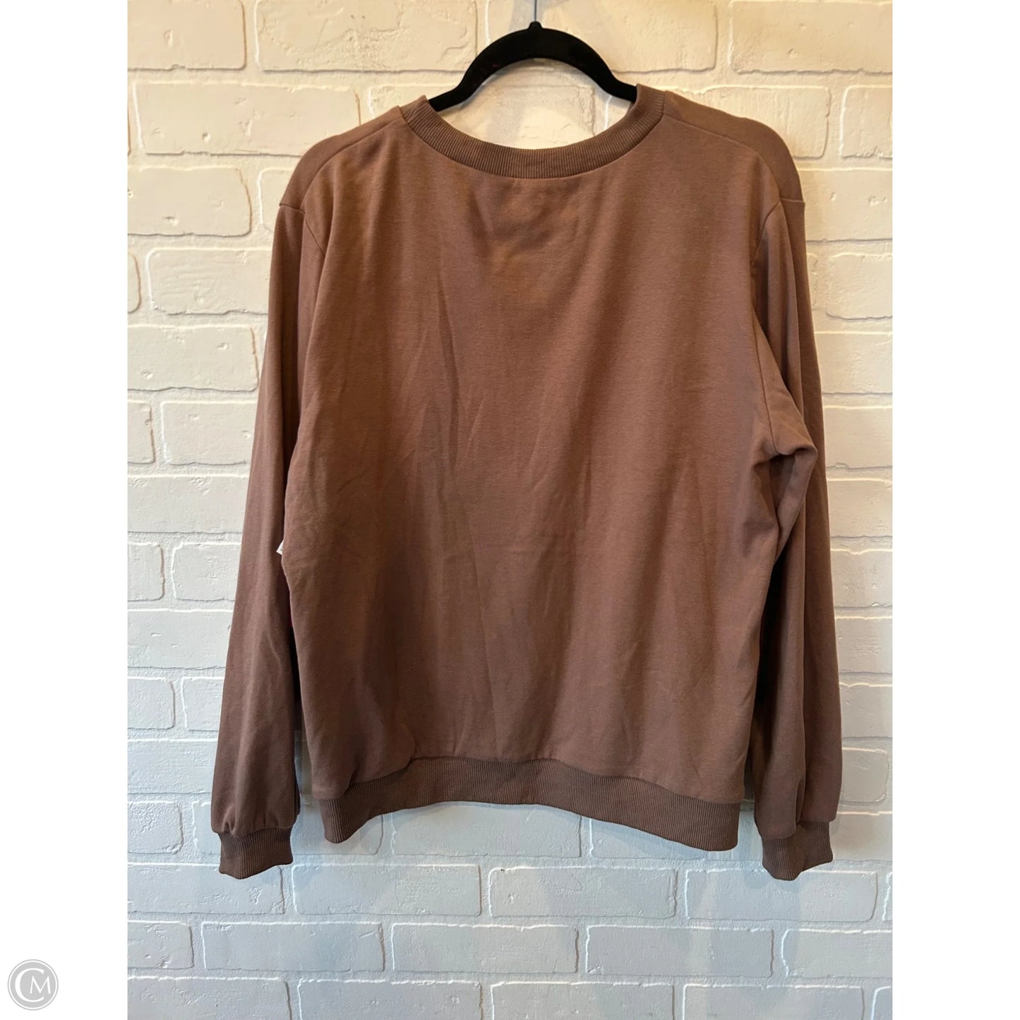 Sweatshirt Crewneck By Polagram In Brown & White, Size: L