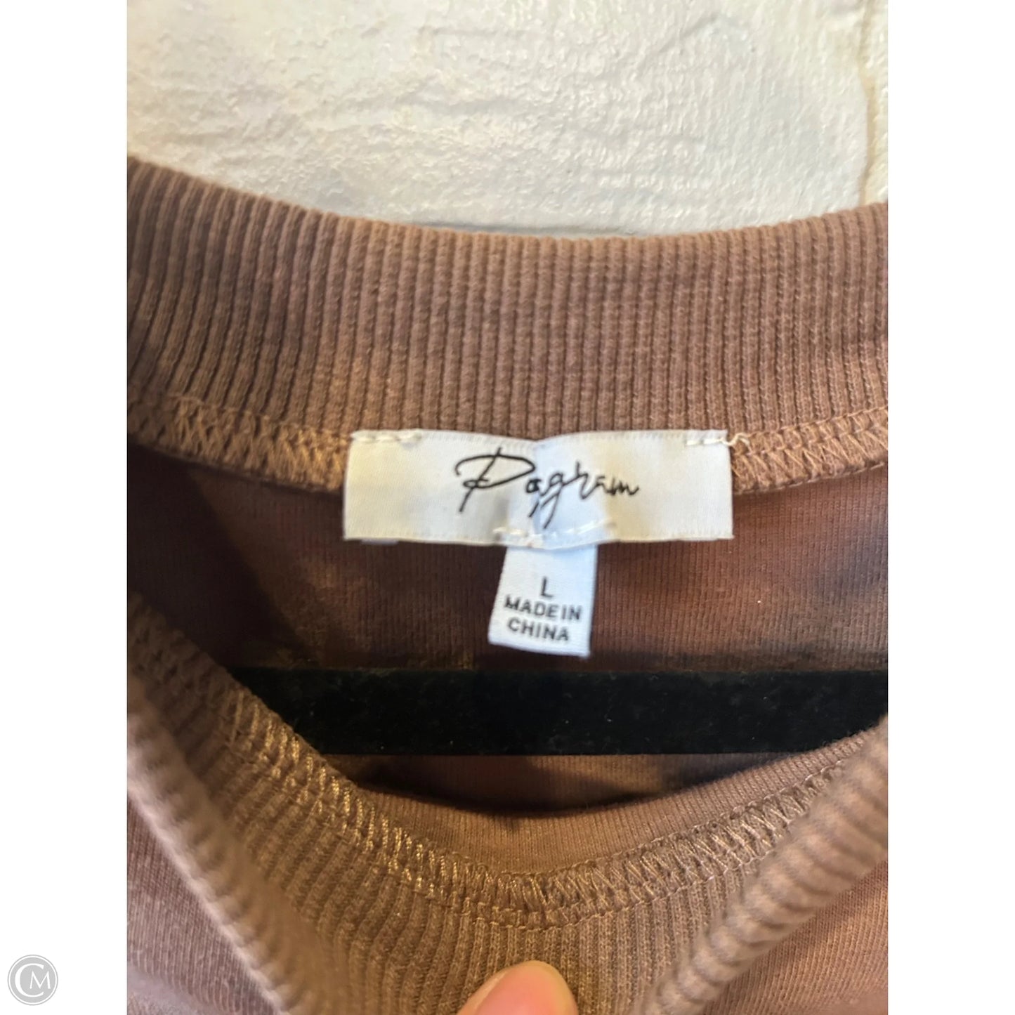 Sweatshirt Crewneck By Polagram In Brown & White, Size: L