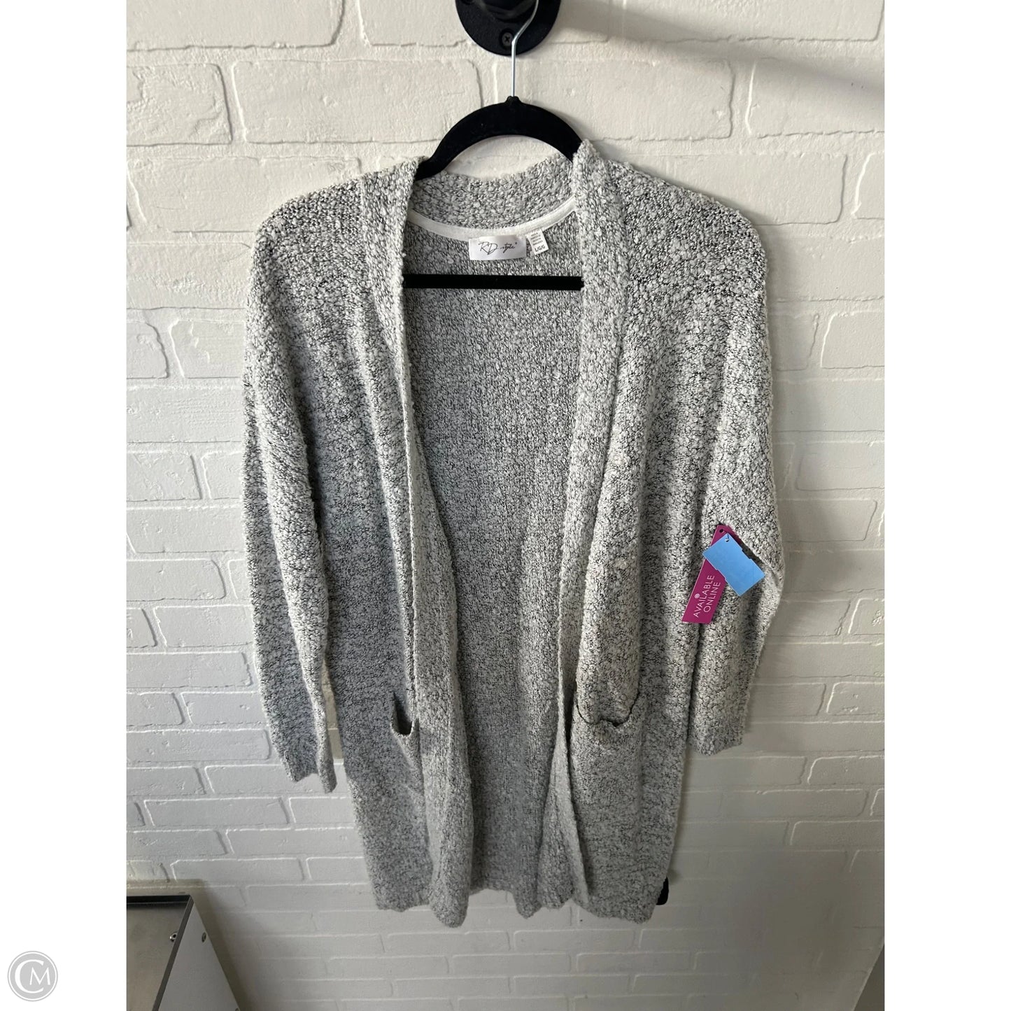 Sweater Cardigan By Rd Style In Grey, Size: L